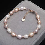 Adjustable natural freshwater pearl bracelet