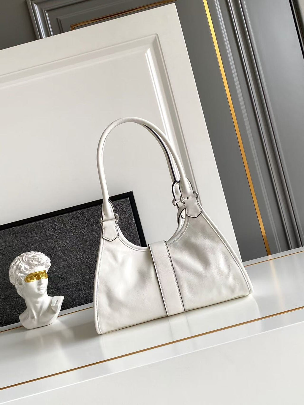 Small leather tote bag