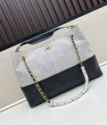 25A Handcrafted Collection Suede and Leather Tote Bag