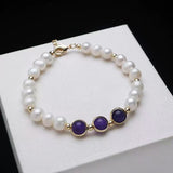 Adjustable natural freshwater pearl bracelet