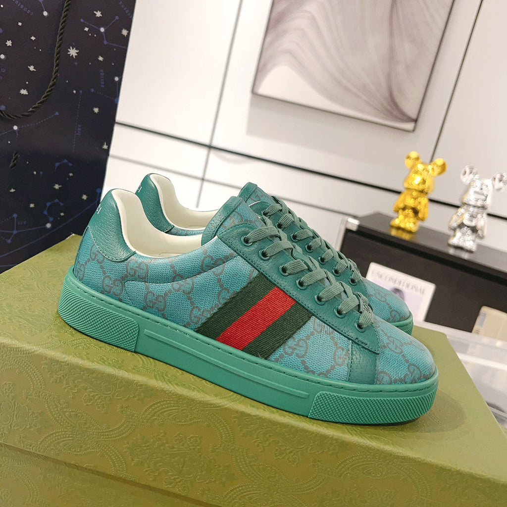 Ace Series GG Crystal Canvas Men's Sneakers (Green) |760775 FACRF 3751