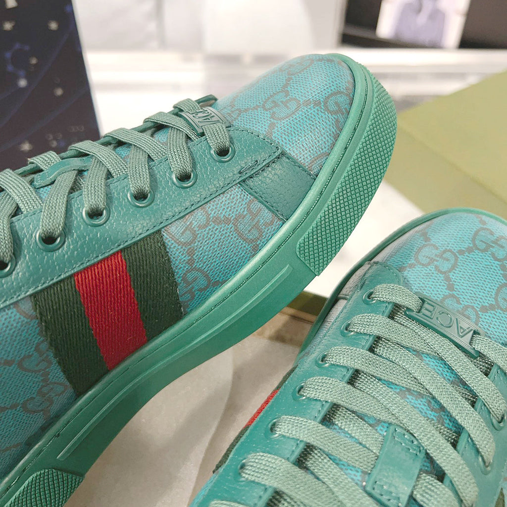Ace Series GG Crystal Canvas Men's Sneakers (Green) |760775 FACRF 3751