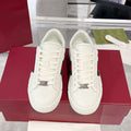 Women's Ace Series White Leather GG Embossed Sneakers (with Woven Straps)| 757943 AACAG 9055