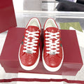 Ace Series Red GG Embossed Leather Men's Sneakers| 757892 AADSP 6247