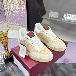 Re-Web Series Men's Canvas Sneakers Ivory/Light Beige GG Canvas |824221 AADJA 9572