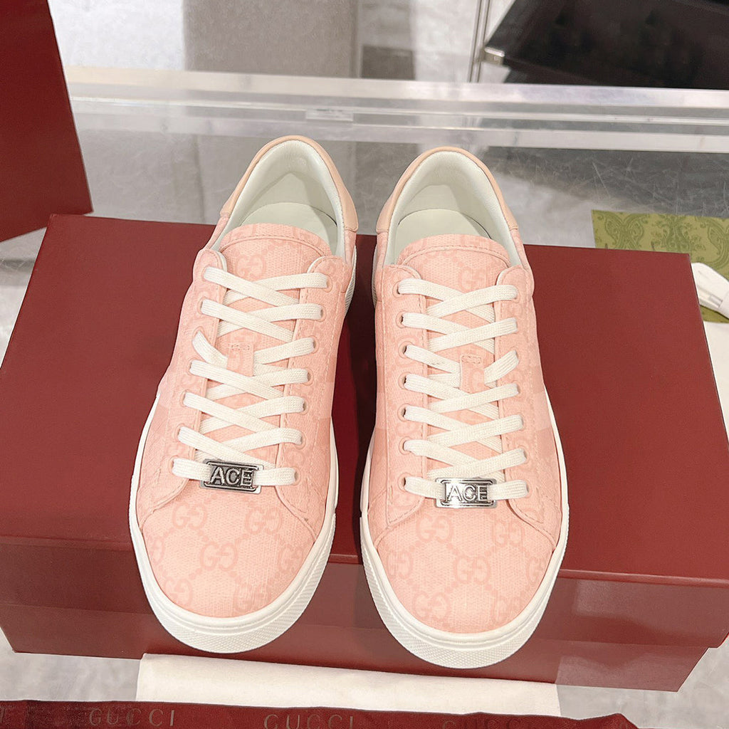 Ace Series Women's Pink GG Supreme Canvas Sneakers |812026 FAD2A 8741