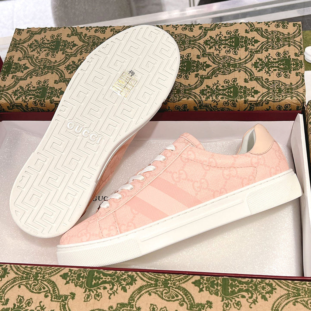 Ace Series Women's Pink GG Supreme Canvas Sneakers |812026 FAD2A 8741