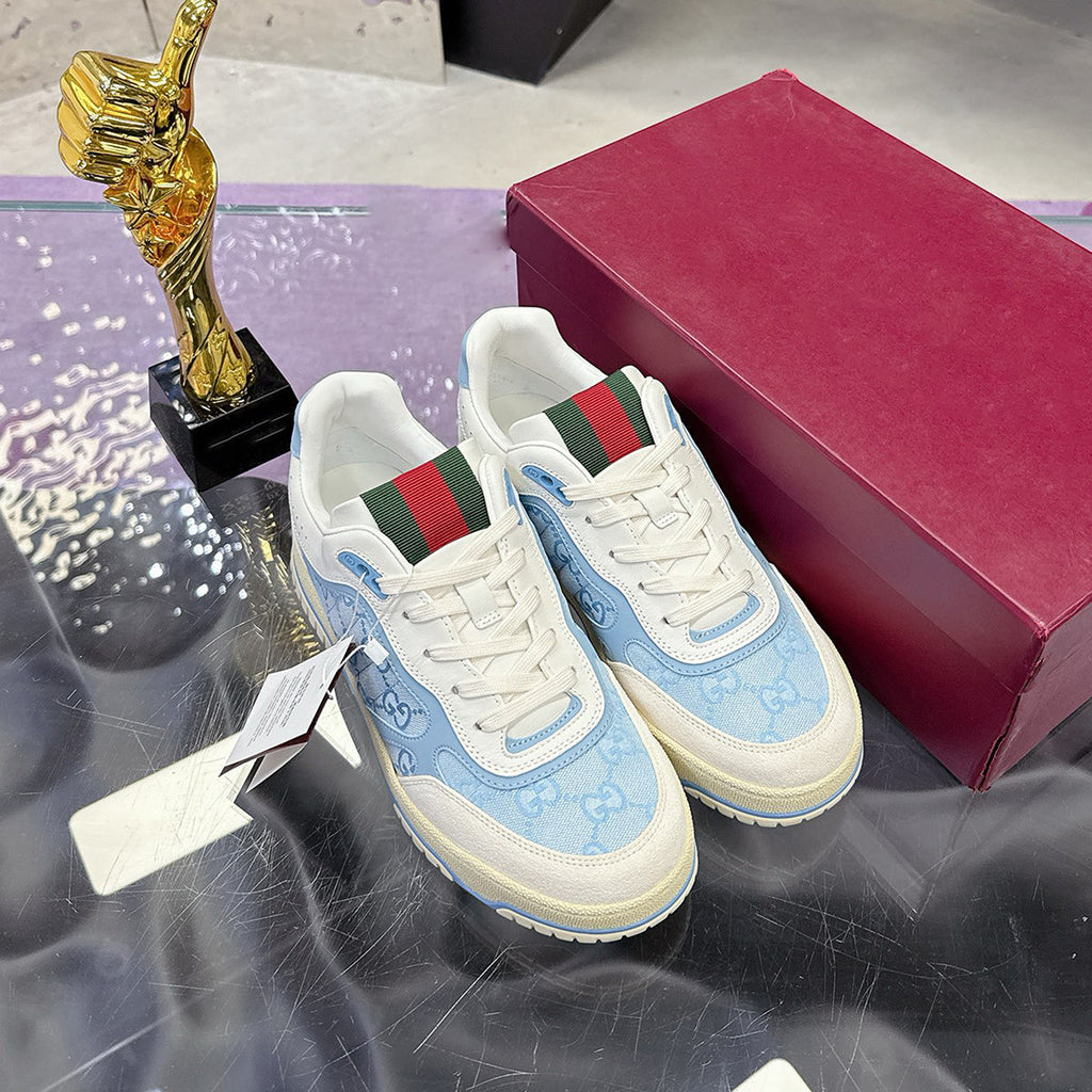 Re-Web Series Men's Sneakers, Light Blue GG Denim 834708 FAEVU 4645