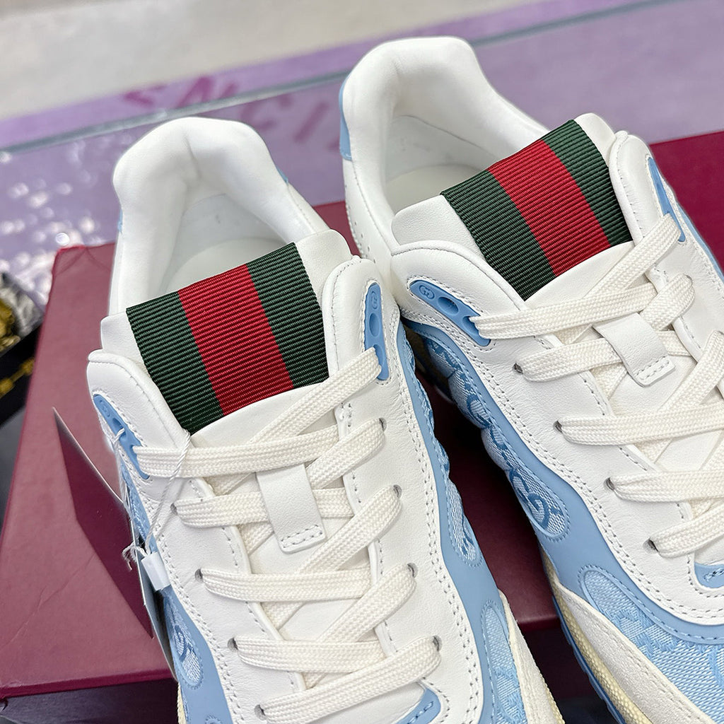 Re-Web Series Men's Sneakers, Light Blue GG Denim 834708 FAEVU 4645