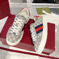Men's Ace Series Web Strap Beige GG Supreme Canvas Sneakers |760775 FACMZ 4049