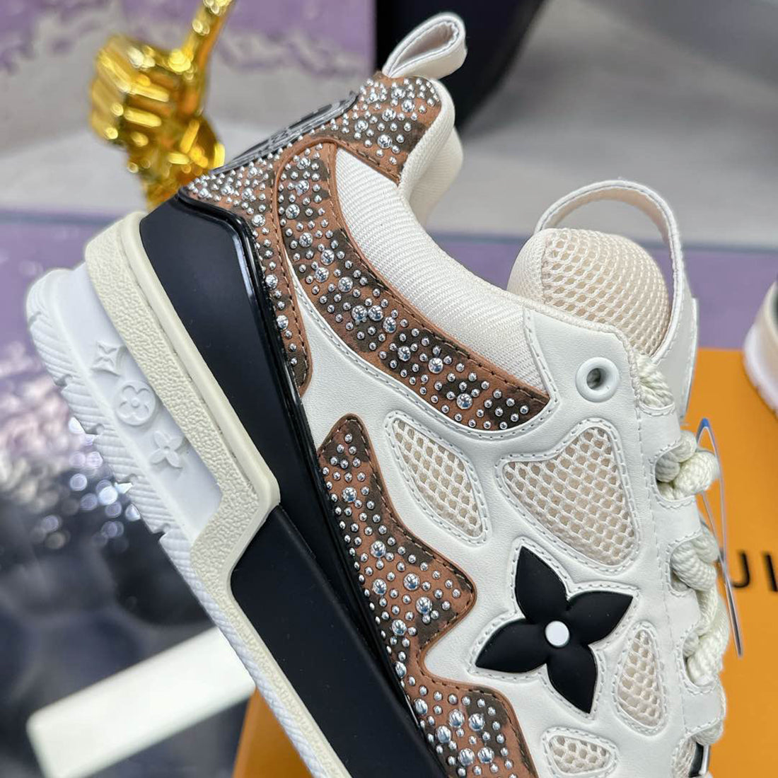Men's Skate Shoes Leopard Print Studs/Rhinestones Edition| 1ADI4D