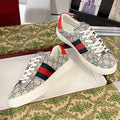 Women's Ace Series Web Strap Beige GG Supreme Canvas Sneakers |760774 FACMZ 4049