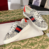Women's Ace Series Web Strap Beige GG Supreme Canvas Sneakers |760774 FACMZ 4049