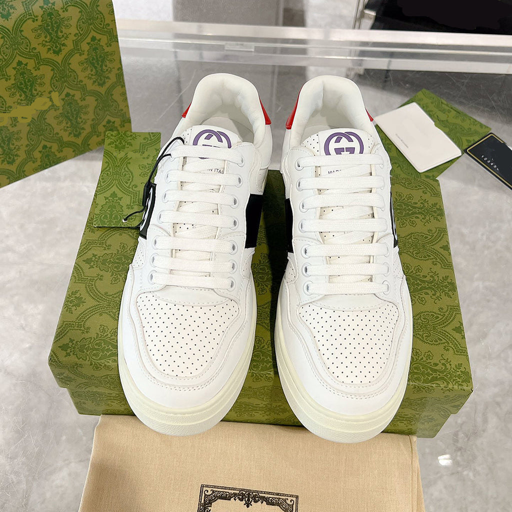 Men's MAC80 Interlocking Double G White Sneakers |756811 AAB79 1051