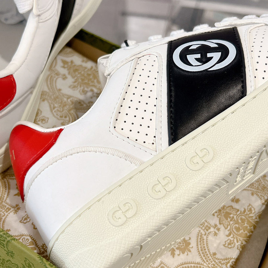 Men's MAC80 Interlocking Double G White Sneakers |756811 AAB79 1051