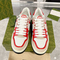 MAC80 Series Men's Low-Top Double G Embroidered Sneakers (Beige/Red) |749896 AAB79 9150