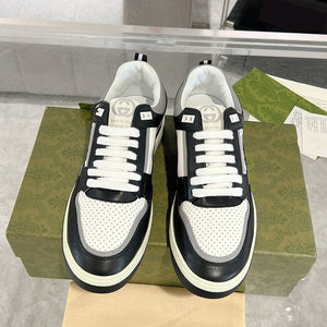 MAC80 Series Men's Embroidered Interlocking Double G Sneakers (Black and White Color-Block) |756811 AAB79 1051