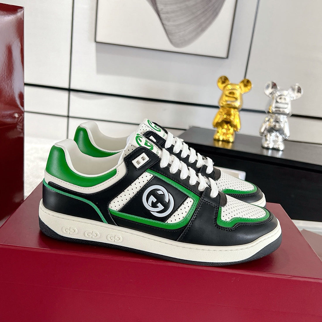 Basket Series Men's Low-Top Sneakers (Green Demetra Material) |697882 2SH90 3760