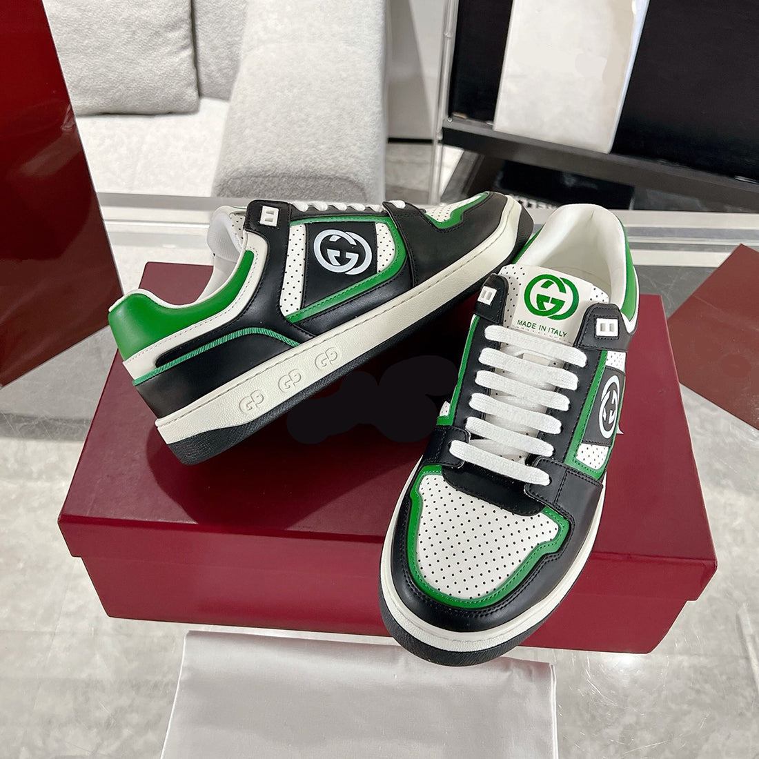 Basket Series Women's Low-Top Sneakers (Green Demetra Material) |697882 2SH90 3760