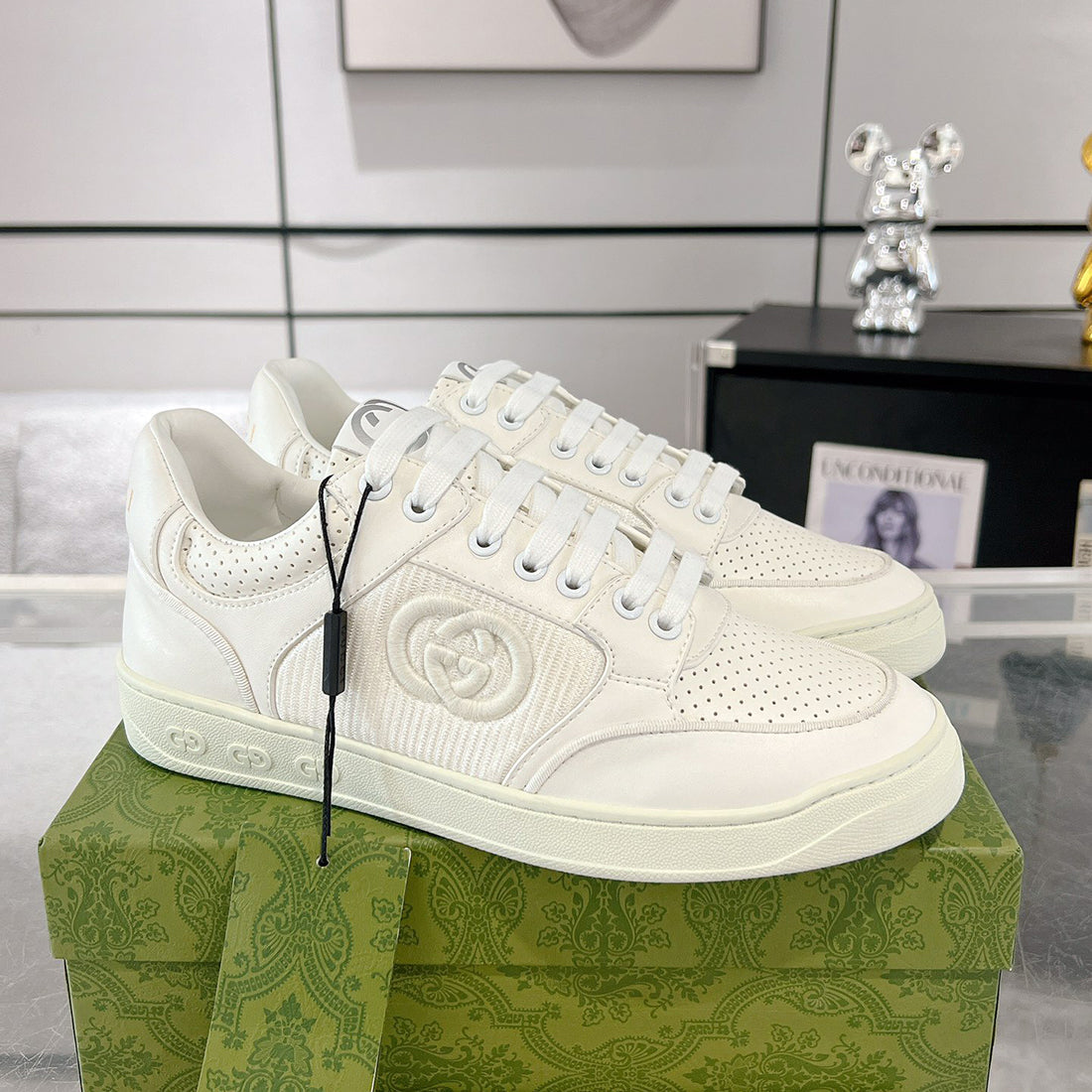 G75 Series Women's White Suede Sneakers| 812656 AADM0 9110