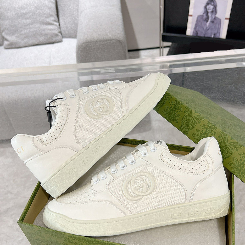 G75 Series Women's White Suede Sneakers| 812656 AADM0 9110