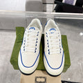 MAC80 Series Women's Low-Top Sneakers (Off-White and Blue Leather) |778301 AAB79 4542