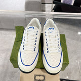 MAC80 Series Men's Low-Top Sneakers (Off-White and Blue Leather) |778301 AAB79 4542