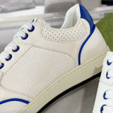 MAC80 Series Women's Low-Top Sneakers (Off-White and Blue Leather) |778301 AAB79 4542