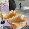 Men's Trainer Sneakers Brown Calfskin Damier Embossed 1AHTTF