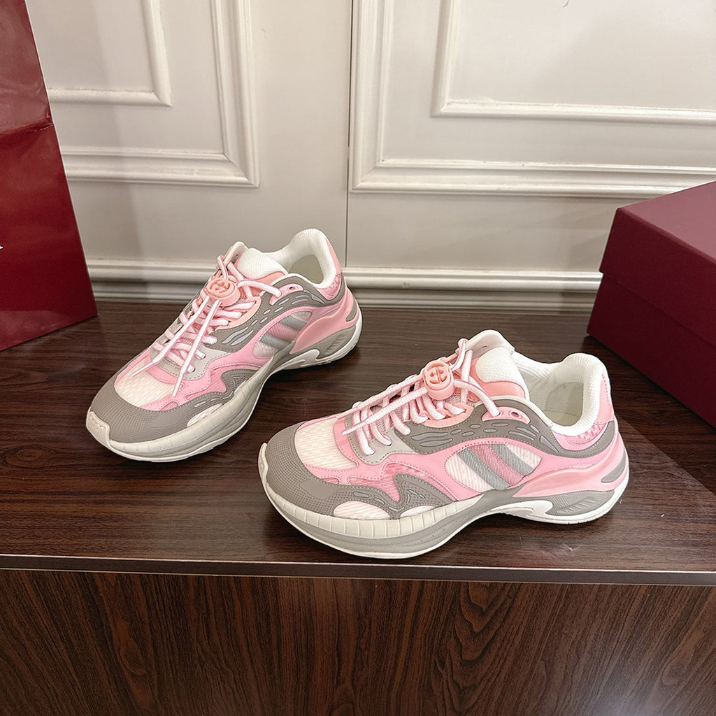 Women’s 2.0 Series Mesh and Leather Low-Top Sneakers (Pink/Gray) |816489 FAD5T 8755