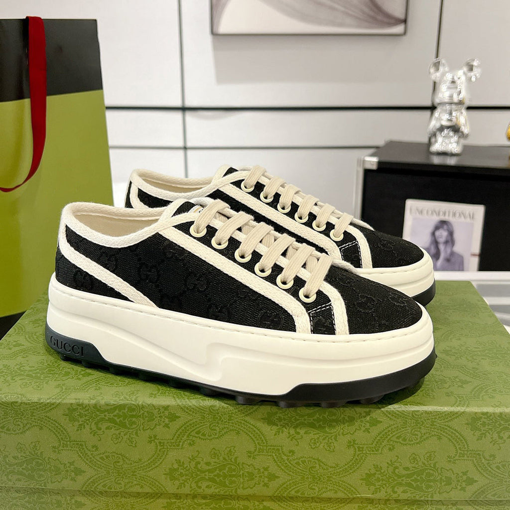 Women's Tennis 1977 Series Black Canvas Platform Sneakers |745997 20Q20 1043