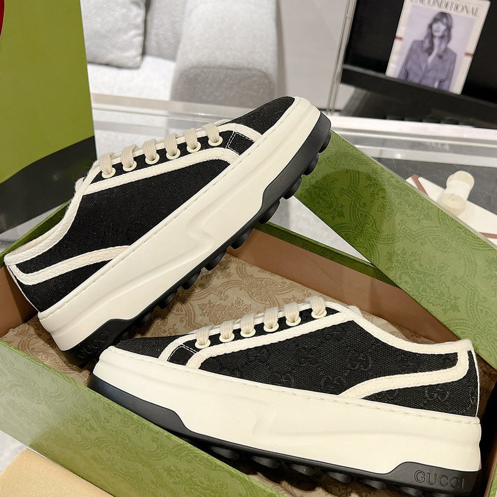 Women's Tennis 1977 Series Black Canvas Platform Sneakers |745997 20Q20 1043