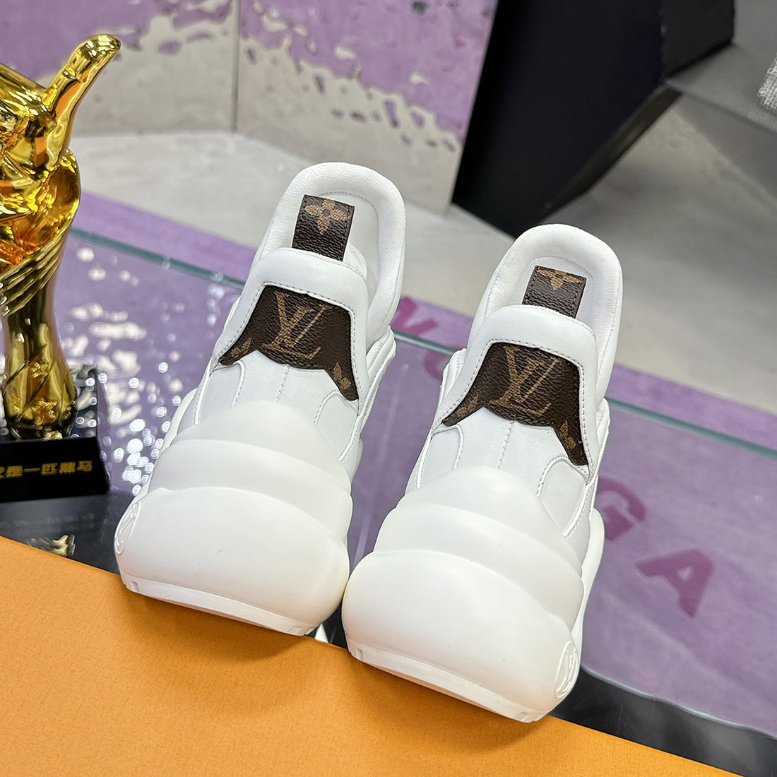 Women's Archlight Sneakers in White High-Tech Fabric and Luxurious Calfskin |1A43KV