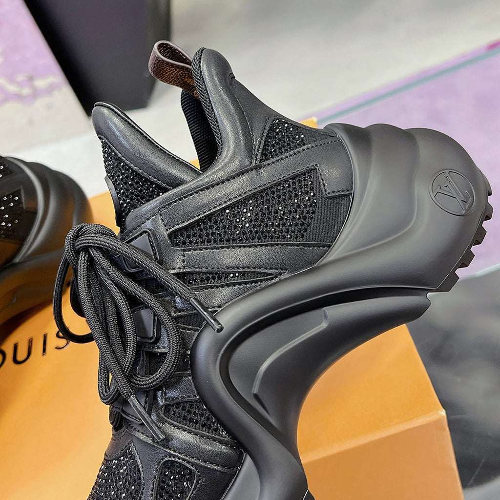 Women's Archlight Sneakers with Black Background and Rhinestones |1AICTP
