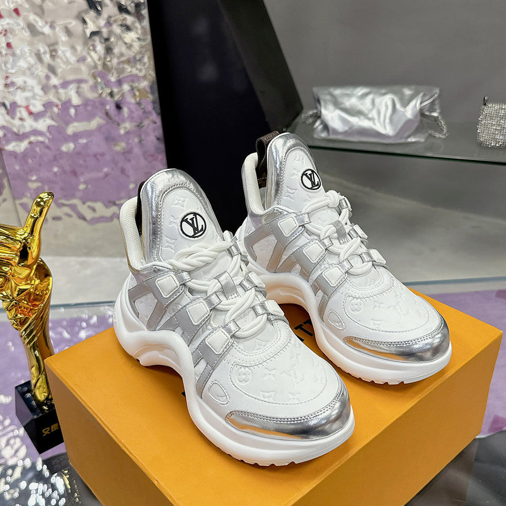 Women's Archlight Sneakers White/Silver Technical Fabric and Leather Combination| 1ABVFL