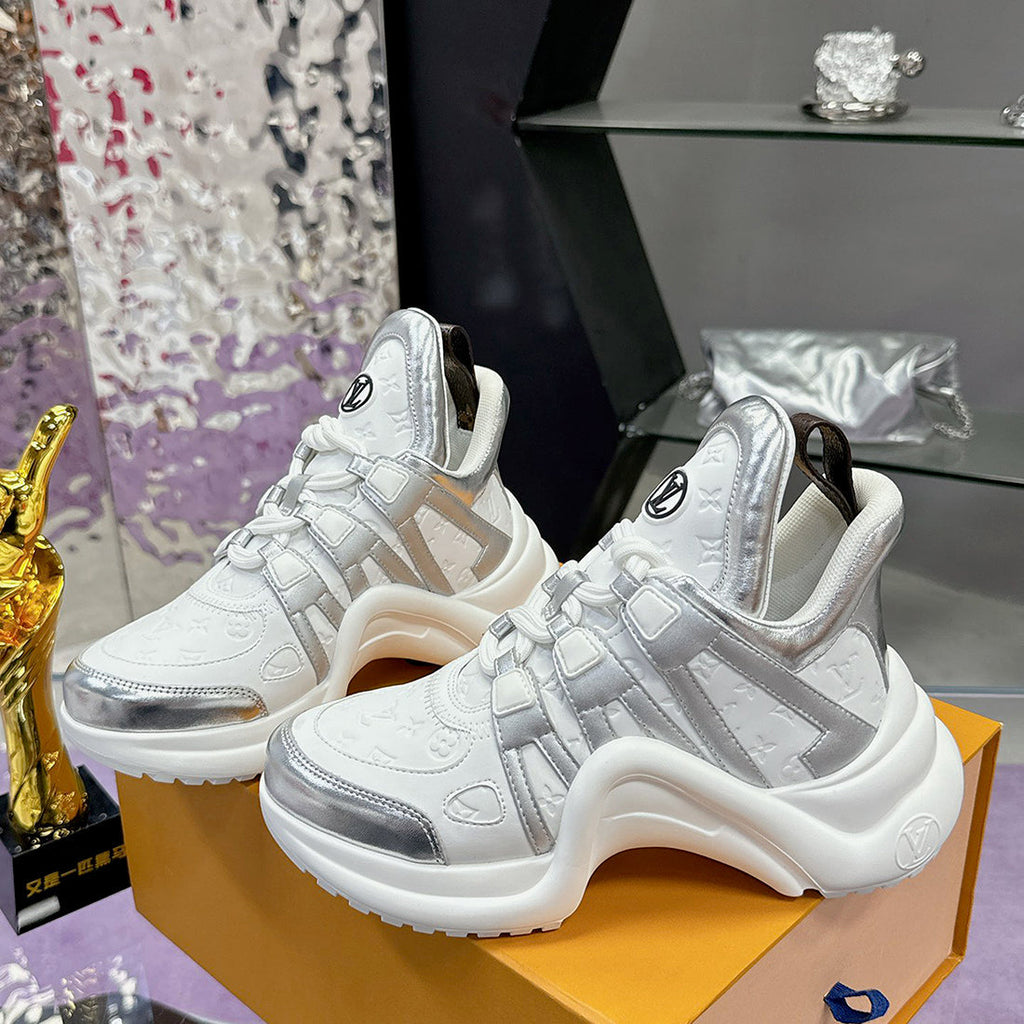 Women's Archlight Sneakers White/Silver Technical Fabric and Leather Combination| 1ABVFL