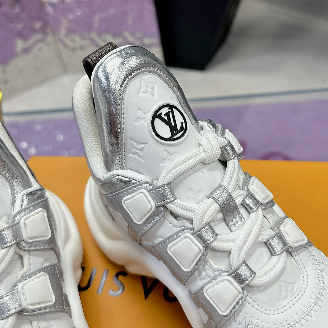 Women's Archlight Sneakers White/Silver Technical Fabric and Leather Combination| 1ABVFL