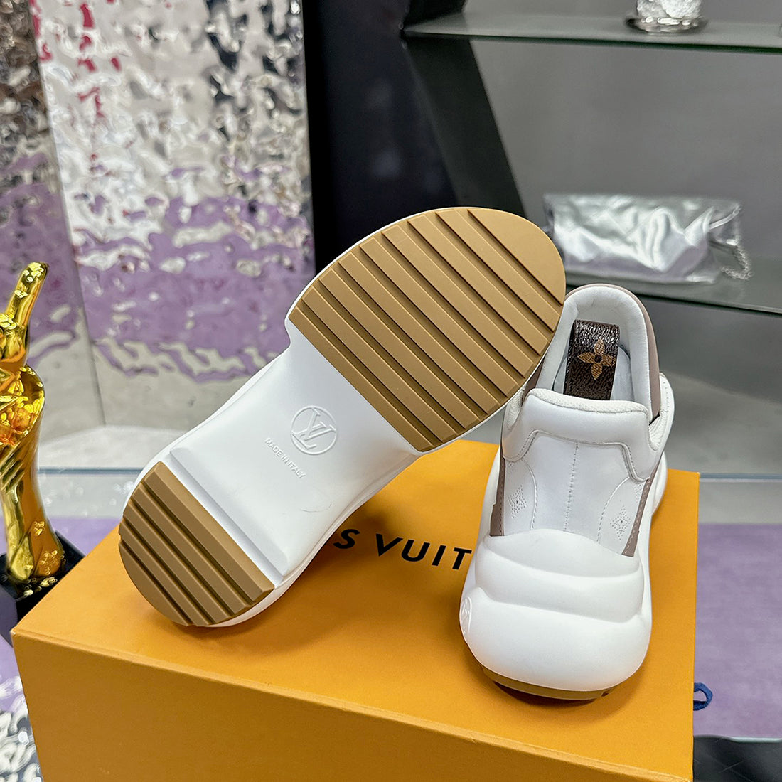 Archlight Sneakers in White Calfskin, Monogram Canvas, or Perforated Leather| 1AB318