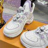 Women's Archlight Sneakers in Latte Purple/Marshmallow Pink Calfskin and Mesh| 1AGWP4