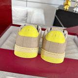 Men's Screener Series GG Canvas and Leather Mix Sneakers - Milkshake/Yellow| 546551 9Y920 9666