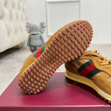 Women's Re-Motion Sneakers (Camel GG Canvas and Suede) |840291 AAEW3 9548