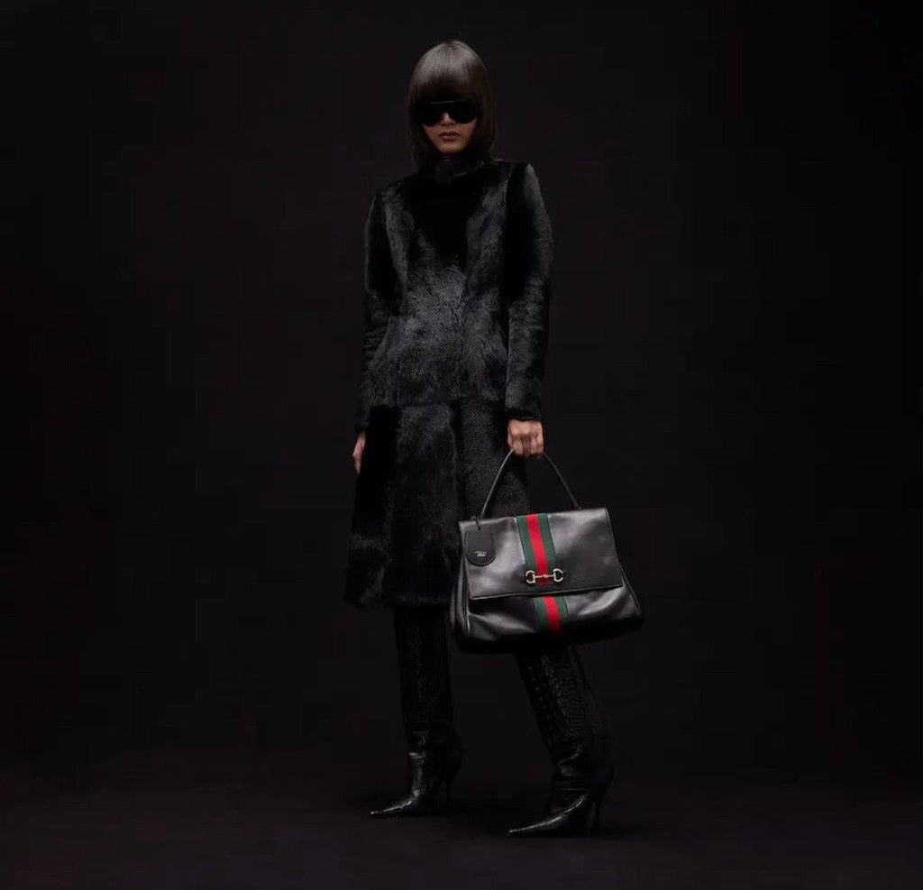2026 Large Black Premium Leather Paparazzo Handbag 875019 AAGIQ 1053