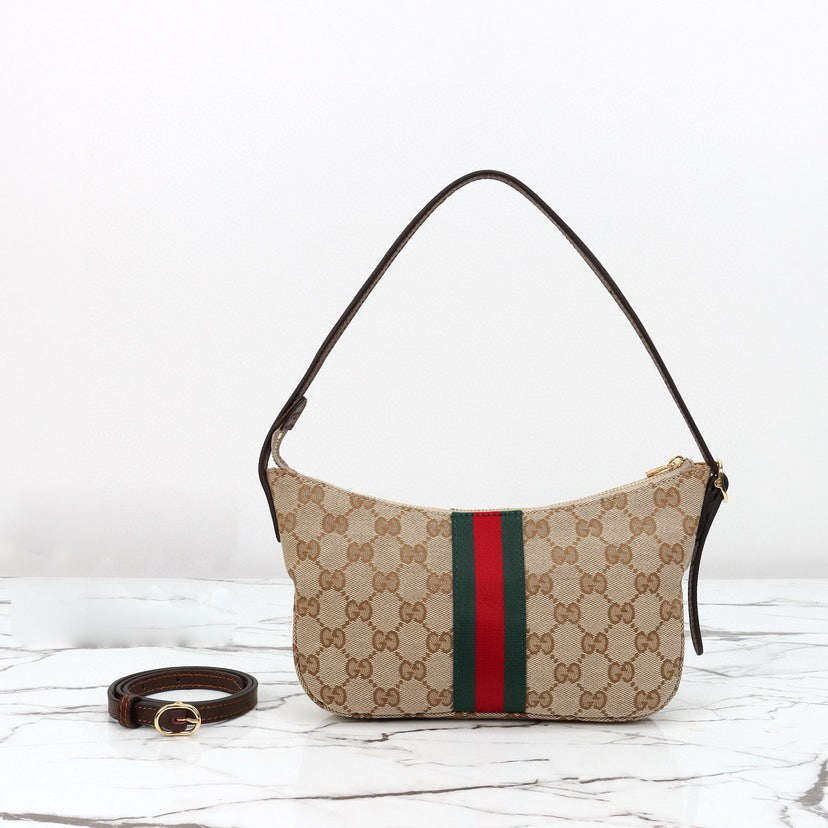 2026 Mini/Small Shoulder Crossbody Bag in Dark Brown GG Canvas 863406 FAFV9 9653