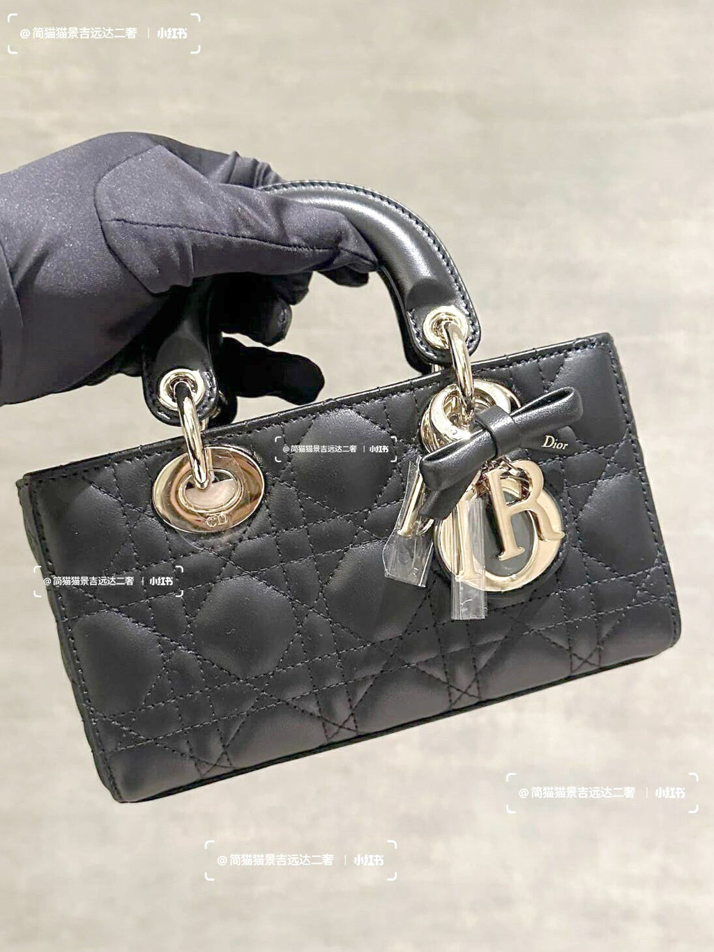 2026 Lady D-Joy Trench Handbag in Black Lambskin M0613ONGE_M900