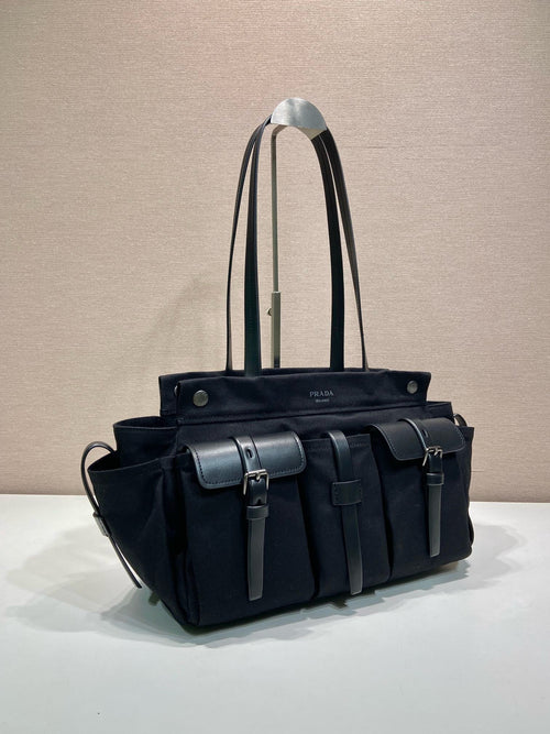 2026 Black Canvas and Leather Tote Bag 2VG139_2G6S_F0002_V_OOO