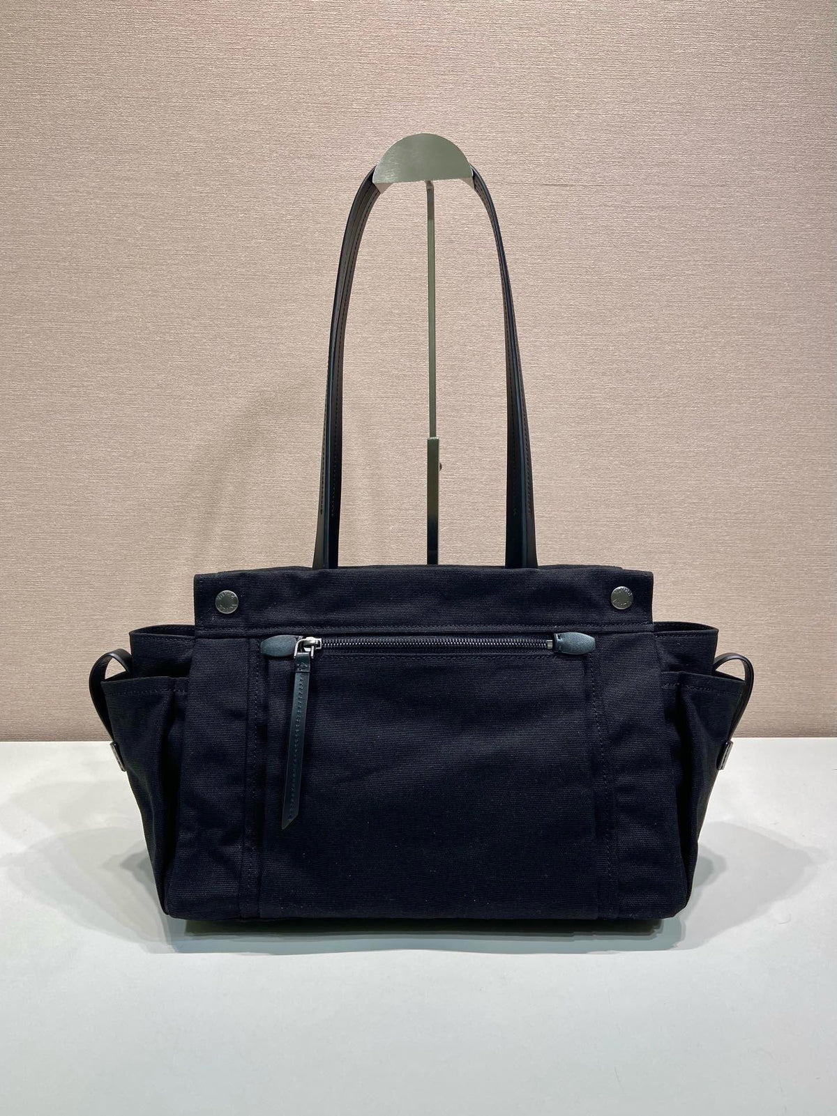 2026 Black Canvas and Leather Tote Bag 2VG139_2G6S_F0002_V_OOO