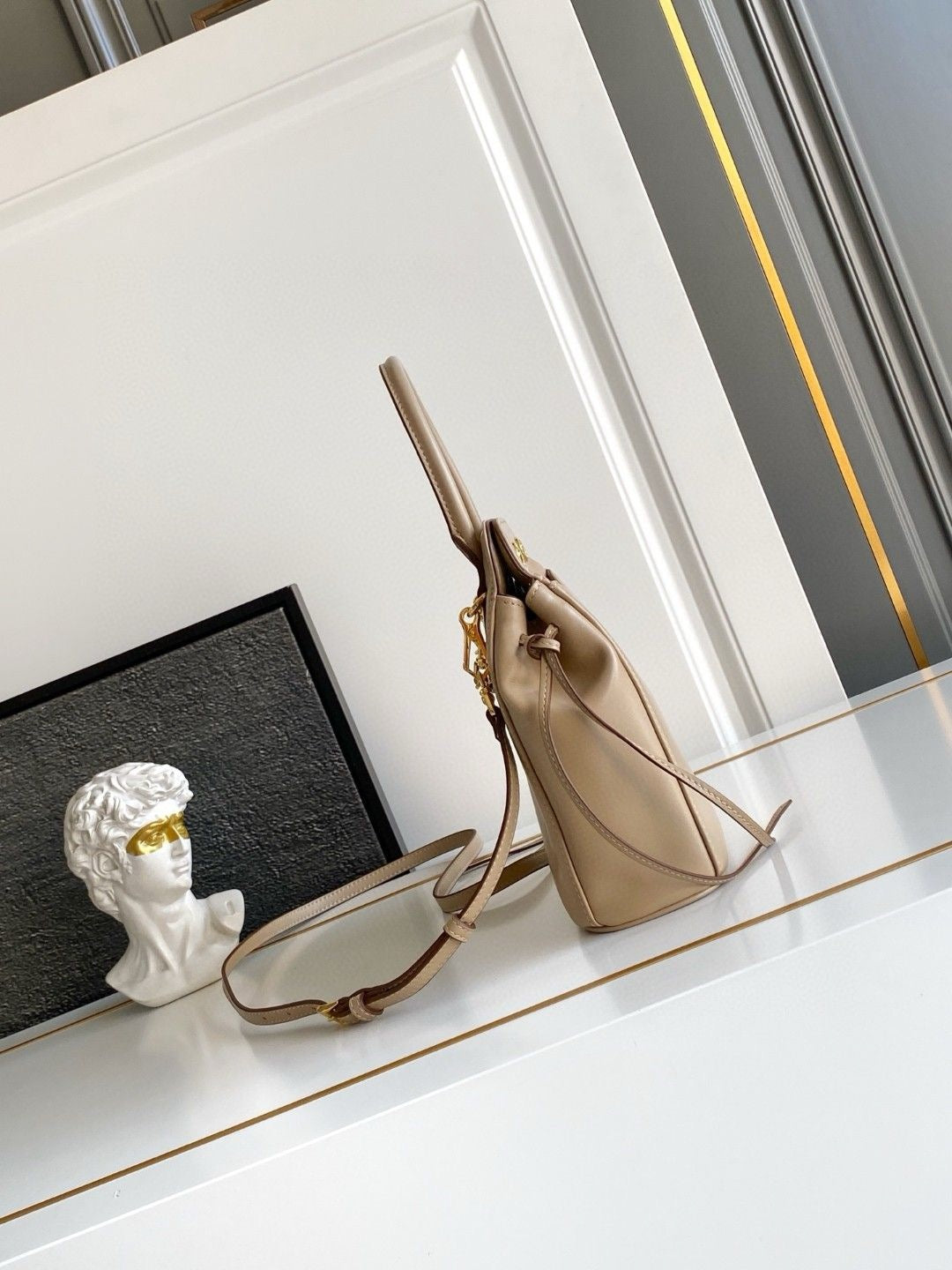 2026 Sand-Colored Mini Leather Handbag 1BA496_2C6A_F0036_V_OOO