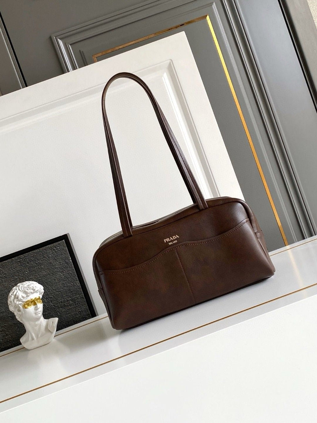 2026 Large Brown Distressed Leather Tote Bag 1BB165_2ZQ6_F0324_V_OOO