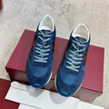 Women's Re-Motion Blue GG Nylon and Suede Sneakers |840291 AAEZM 4245