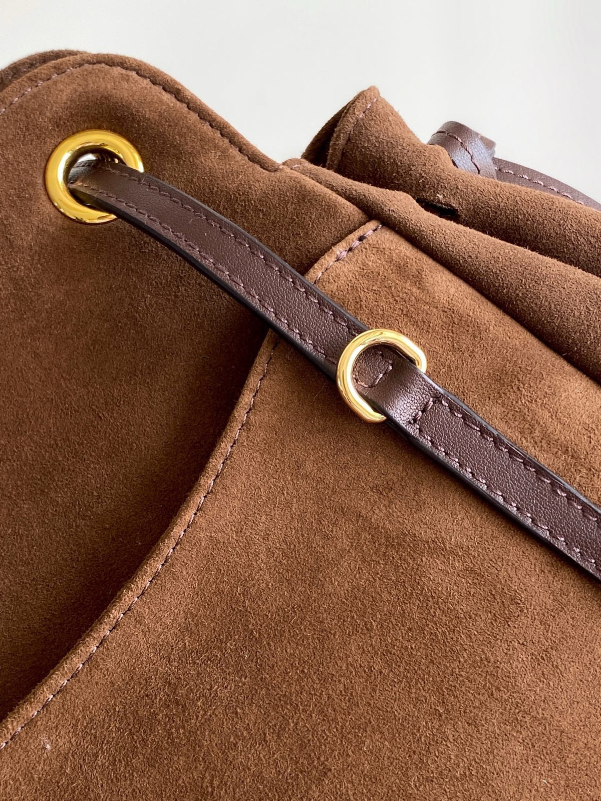 2026 Brown Medium Suede Tote Bag 1BG641_2G6D_F0324_V_OOO